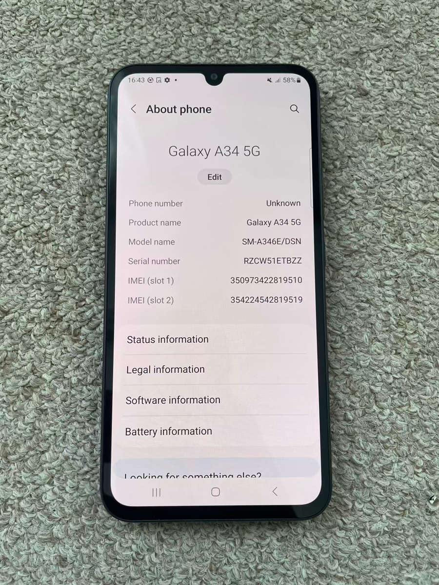 Samsung A34 5G Dual SIM 128gb 6gb ram