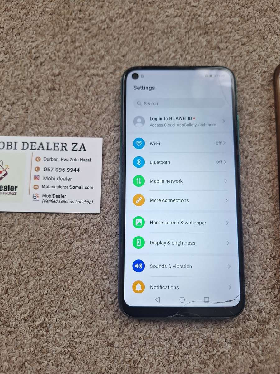 Huawei Y7p 64gb 4gb ram single sim with cover