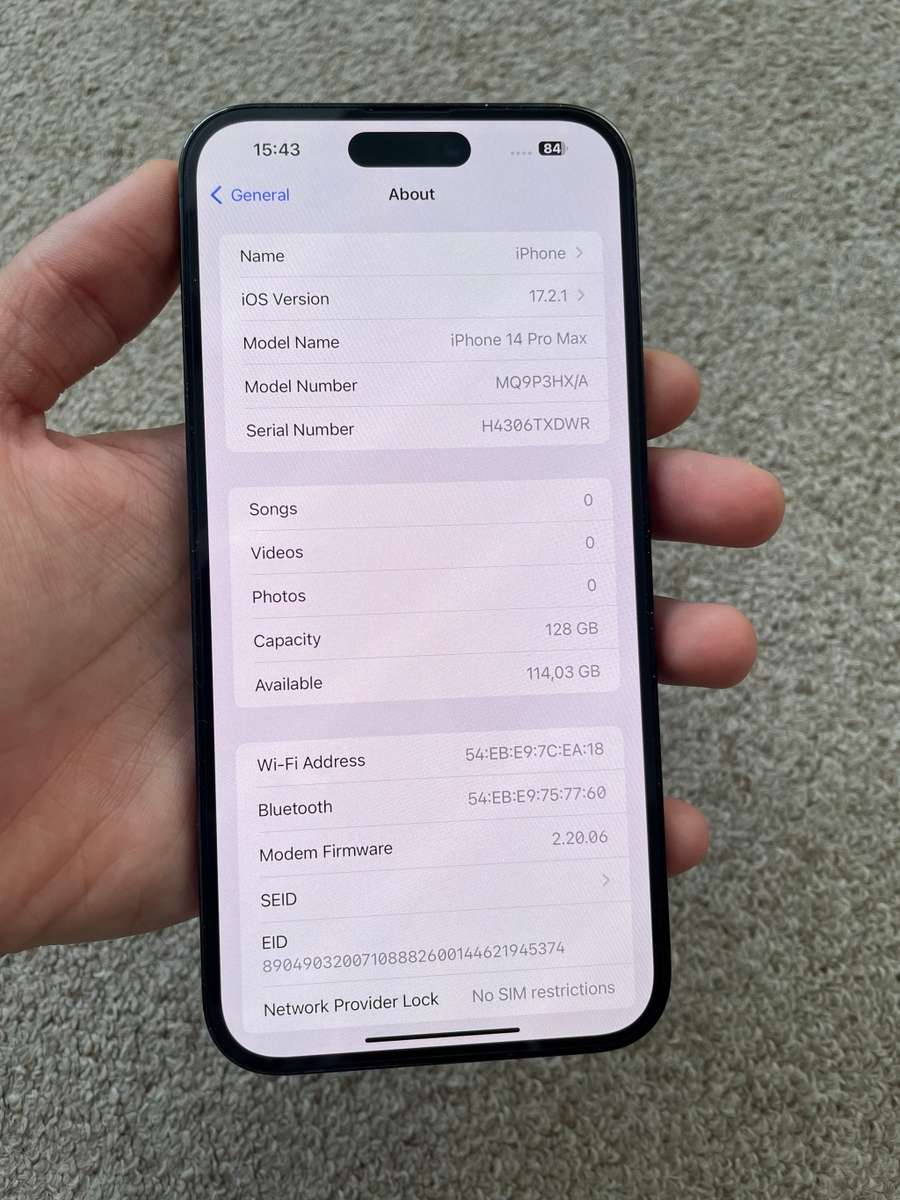 Iphone 14 PRO MAX 128gb Dual sim Excellent condition With Apple warranty