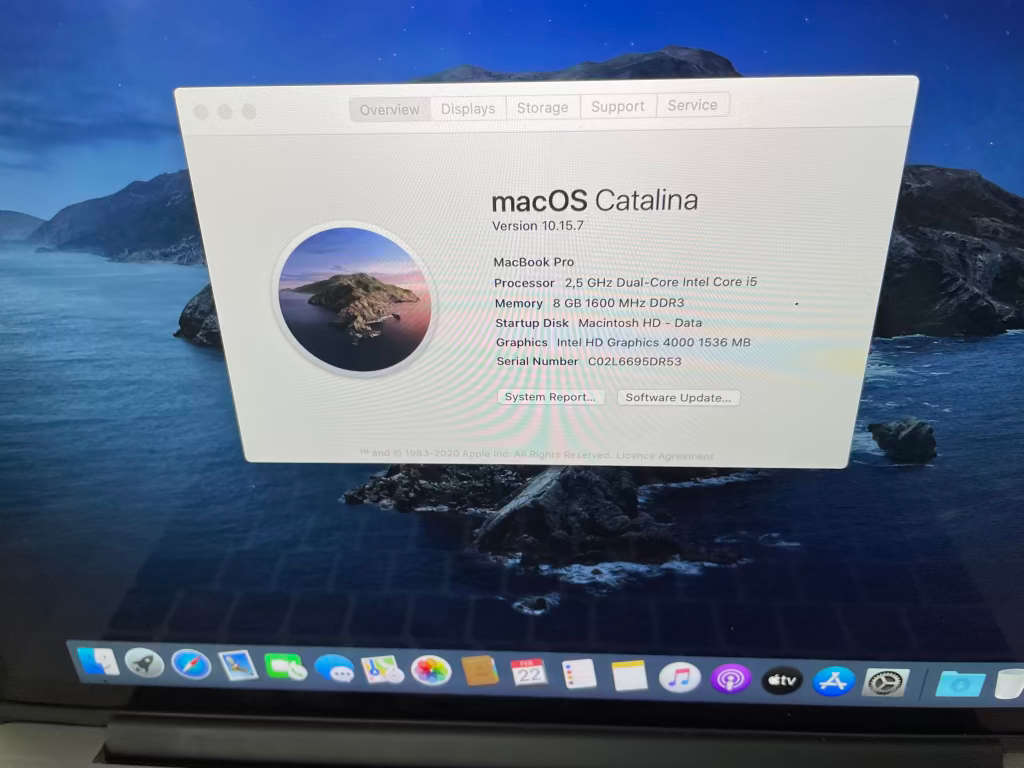 MacBook Pro 13 inch 2.5GHz core i5 8gb ram 128gb SSD 2012