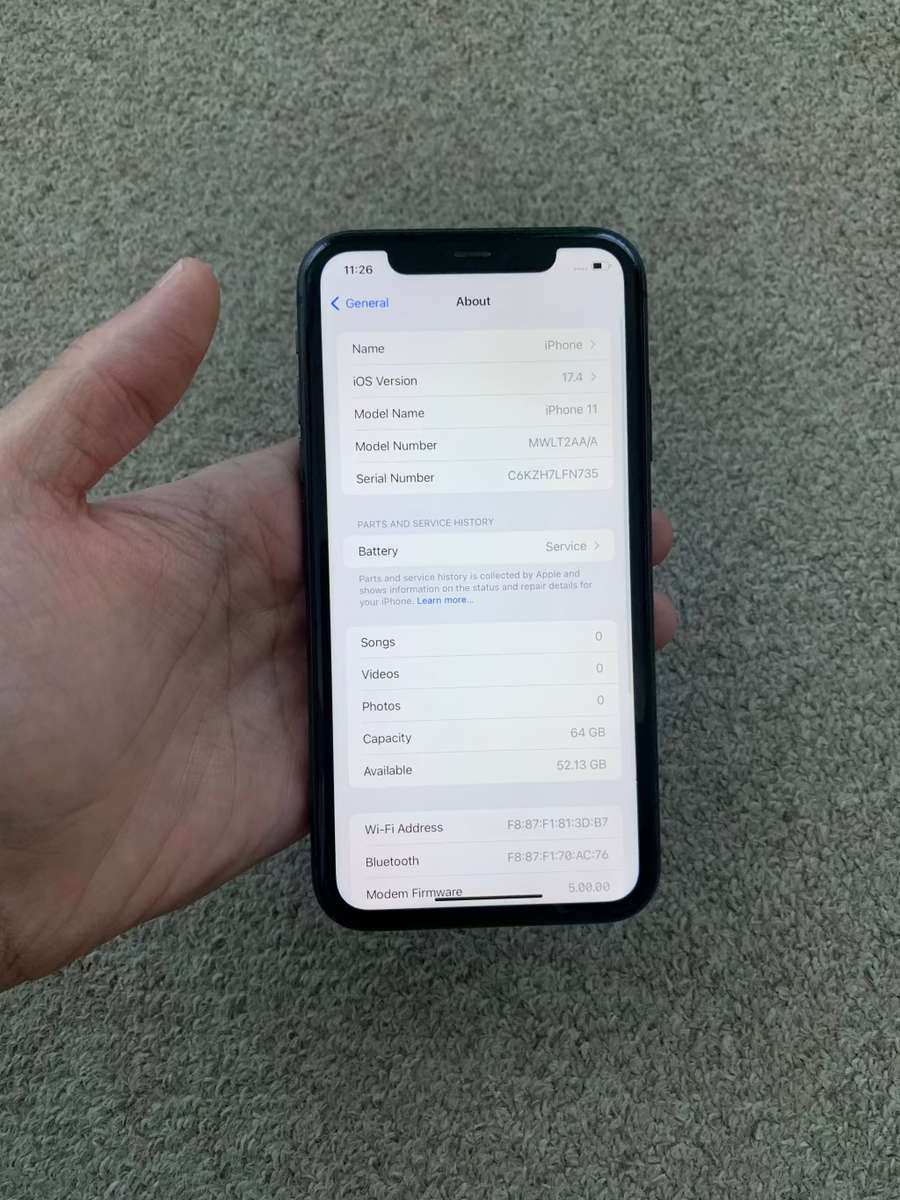 iPhone 11 64gb Dual sim with cover - black