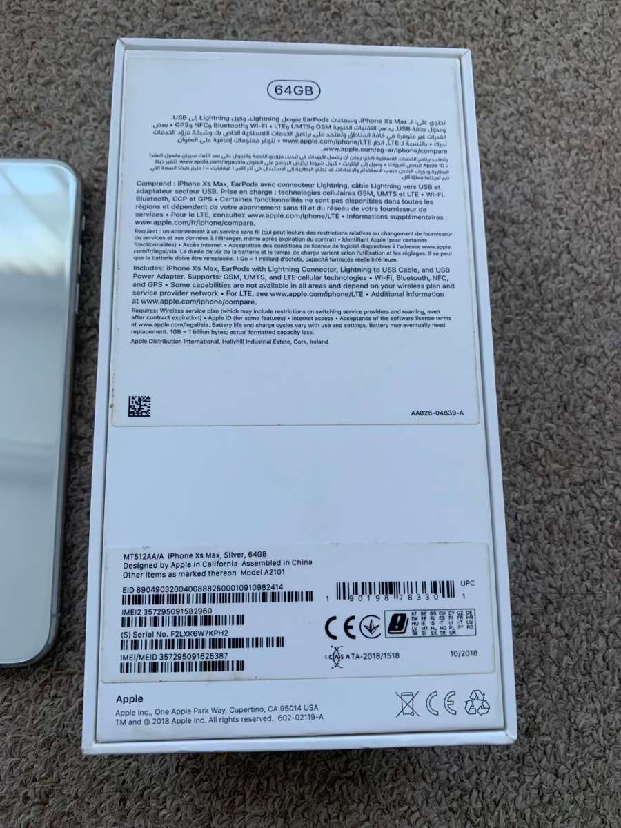 iPhone XS MAX 64GB Dual sim with box