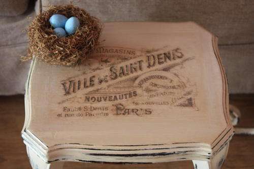 Vintage, French Provincial End Table Make Over - Lovely graphic image