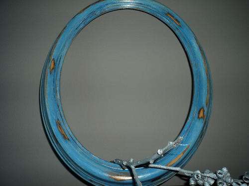 FRENCH CONNECTION VINTAGE UPCYCLED OVAL EDWARDIAN FRAME, SO SHABBY CHIC, SO BEACH COTTAGE CHIC