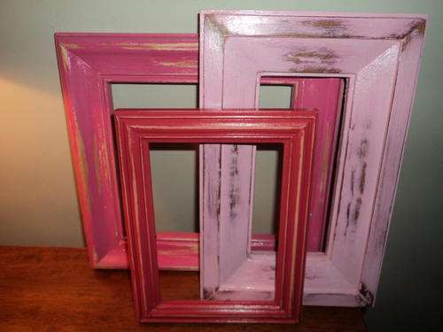 TUTTY  FRUTTI - GROUP OF UPCYCLED WOODEN FRAMES - SET OF 3