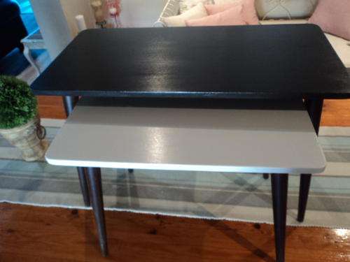 MID CENTURY MODERN NESTING TABLE SET (2) - OP ART RETRO