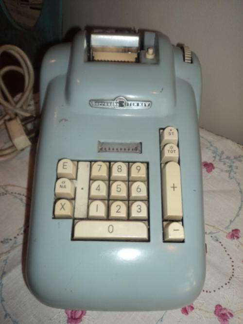 Burroughs 10 Key Adding Machine 50s Art Deco Type - WORKING