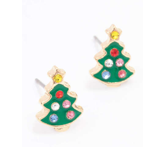 SALE - EARRINGS STUDS CHRISTMAS TREE