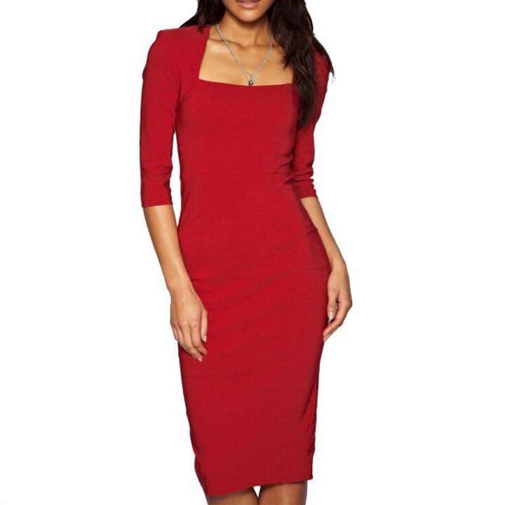 RED BODYCON STYLE  OFFICE PARTY CLUB SEXY ANY OCCASION  DRESS