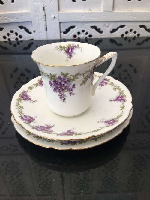 BEAUTIFUL Collectible Antique c1910s Late Foley Shelley England. Porcelain Tea Trio