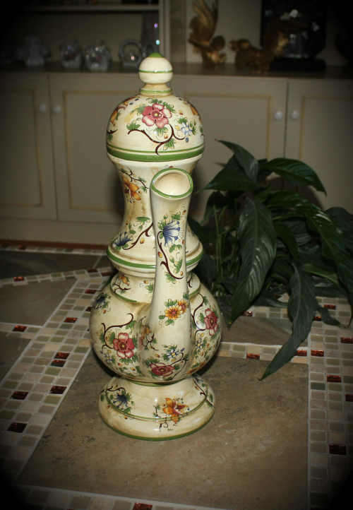 Vintage Capodimonte large handled urn vase with lid -made in Italy - no damage 500x300mm