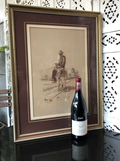 INVESTMENT ART!! MALACHI SMITH (1948-2012) SA ARTIST ORIGINAL LARGE SKETCH - SIGNED AND FRAMED