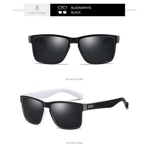 Dubery High Quality Polarized Sunglasses - Black and White Mazarine