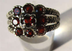 Sterling Silver and Garnets Ring.
