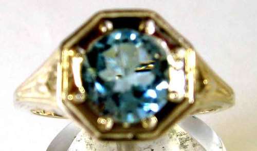 Sterling Silver and Blue Topaz Solitaire Ring