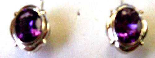 Gorgeous  Sterling Silver & Genuine Amethyst Studs/ Earrings