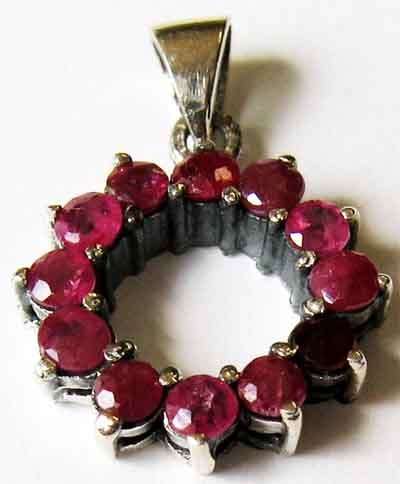 Sterling Silver & Genuine  Ruby Pendant