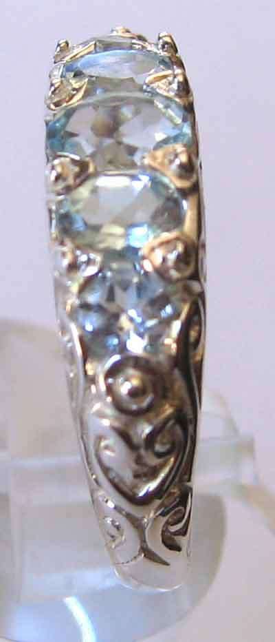 Beautiful, Sterling Silver and Sky Blue Topaz Ring