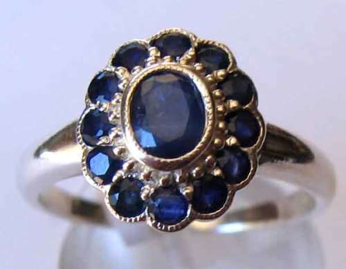 Beautiful , Solid Sterling Silver  and Sapphires Ring