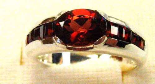 925 -Sterling Silver  and Genuine Garnets Ring