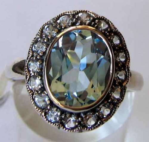 Blue Topaz Dressing Ring Sterling Silver