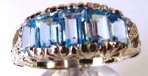 Stunning  925 Sterling Silver & Genuine Blue Topaz Ring