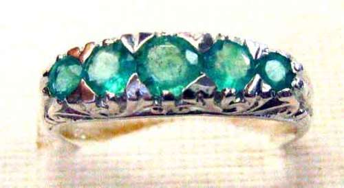 925 Sterling Silver & Genuine Emerald  Ring.