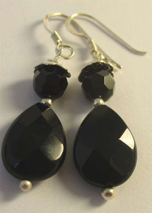 Big & Beautiful Sterling Silver and Black Onyx Earrings