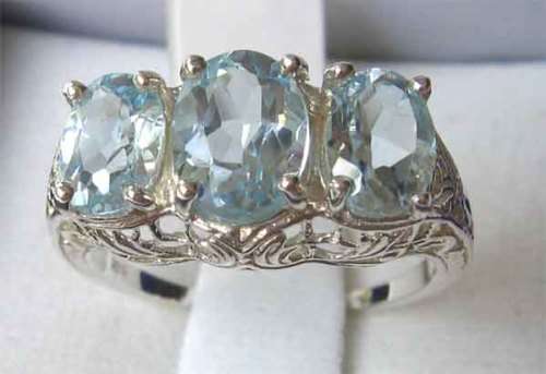 Lovely -Sterling Silver and Genuine Blue Topaz  Ring.