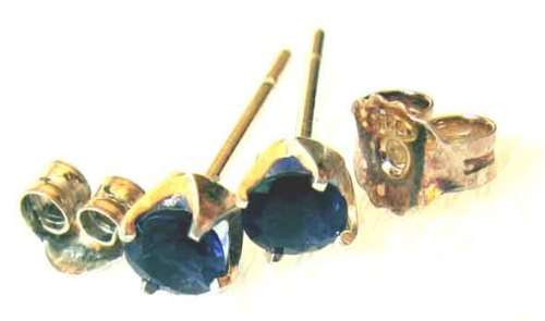 Sterling Silver and Iolite Earrings /Stud