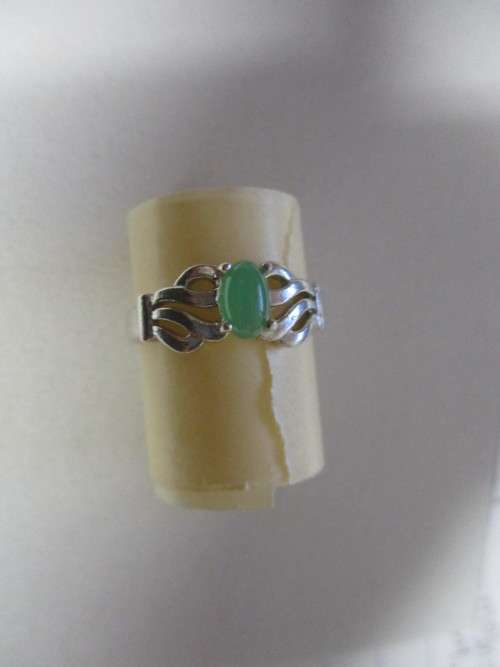 Sterling Silver &  Jade Ring