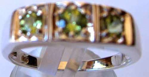 Sterling Silver and Genuine Peridot Ring