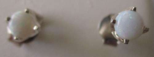 925-Sterling Silver and Genuine Australian Opals Studs/ Earrings