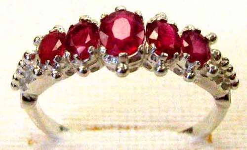 925 Sterling Silver and Rubies Ring.