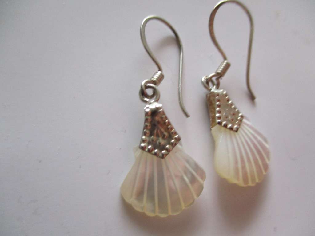 Silver and Shell Earrings
