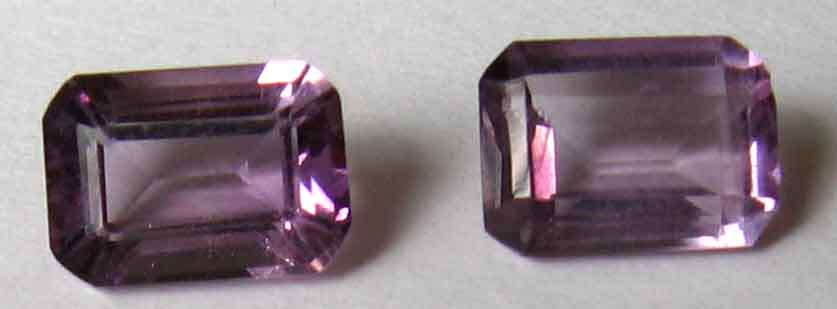 1 lot, 2pieces of   7.00 x 5.00 mm Octagonal cut Amethyst s, T. W. 1.83 cts.