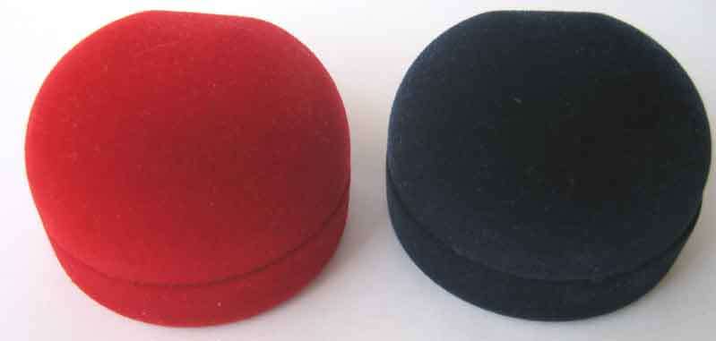 2 pieces - Round Velvet Box for Ring , price for both