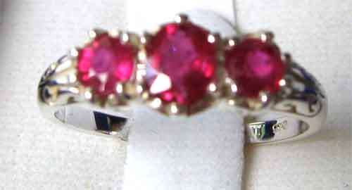 Lovely Sterling Silver and Rubies Ring.