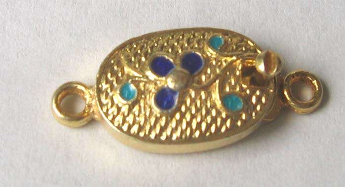 Silver - Gold plaited & enamel Clasp