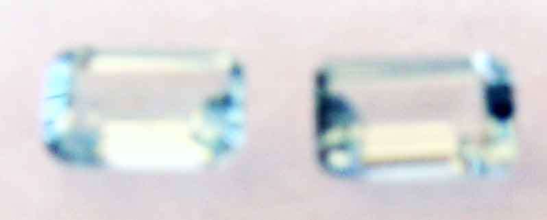 1 Lot , 2 Pieces of 6.00 x 4.00 mm emerald cut Aquamarines, T. W. 1.01 ct.