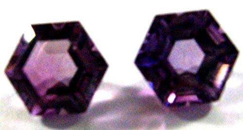 1 Lot, 2 Pieces of 7.00 mm Hexagonal cut Amethysts, T. W. 2.75 ct.