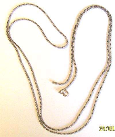 Sterling Silver " pop -corn " Chain - 90.00 cm Long.