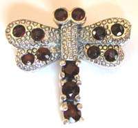 New -Sterling Silver and Garnet  " Butterfly " Brooch.