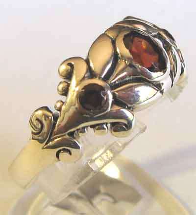 Wonderful Garnet and Sterling Silver Ring.