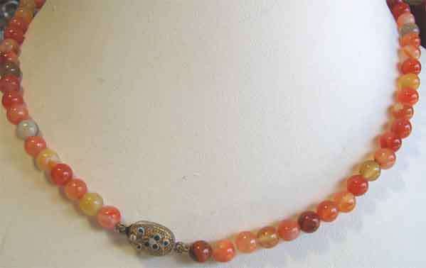 Genuine African Carnelian necklace with Silver Clasp
