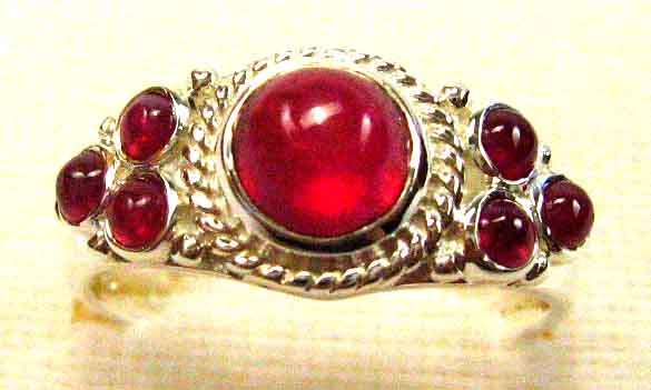 Lovely Sterling Silver and Genuine Rubies - Ring