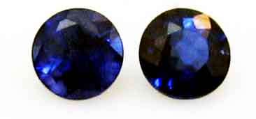 2 pieces of 3.20 mm round cut Blue sapphires , T. W. 0.35 ct.