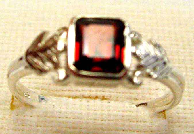 Solid Sterling Silver and Garnet Ring