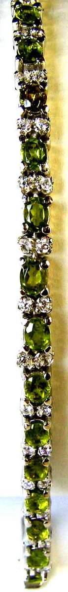 Genuine -Sterling Silver and Peridot Bracelet