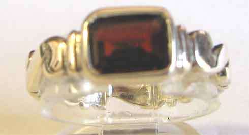 Lovely design-925  Sterling Silver and Garnet Ring